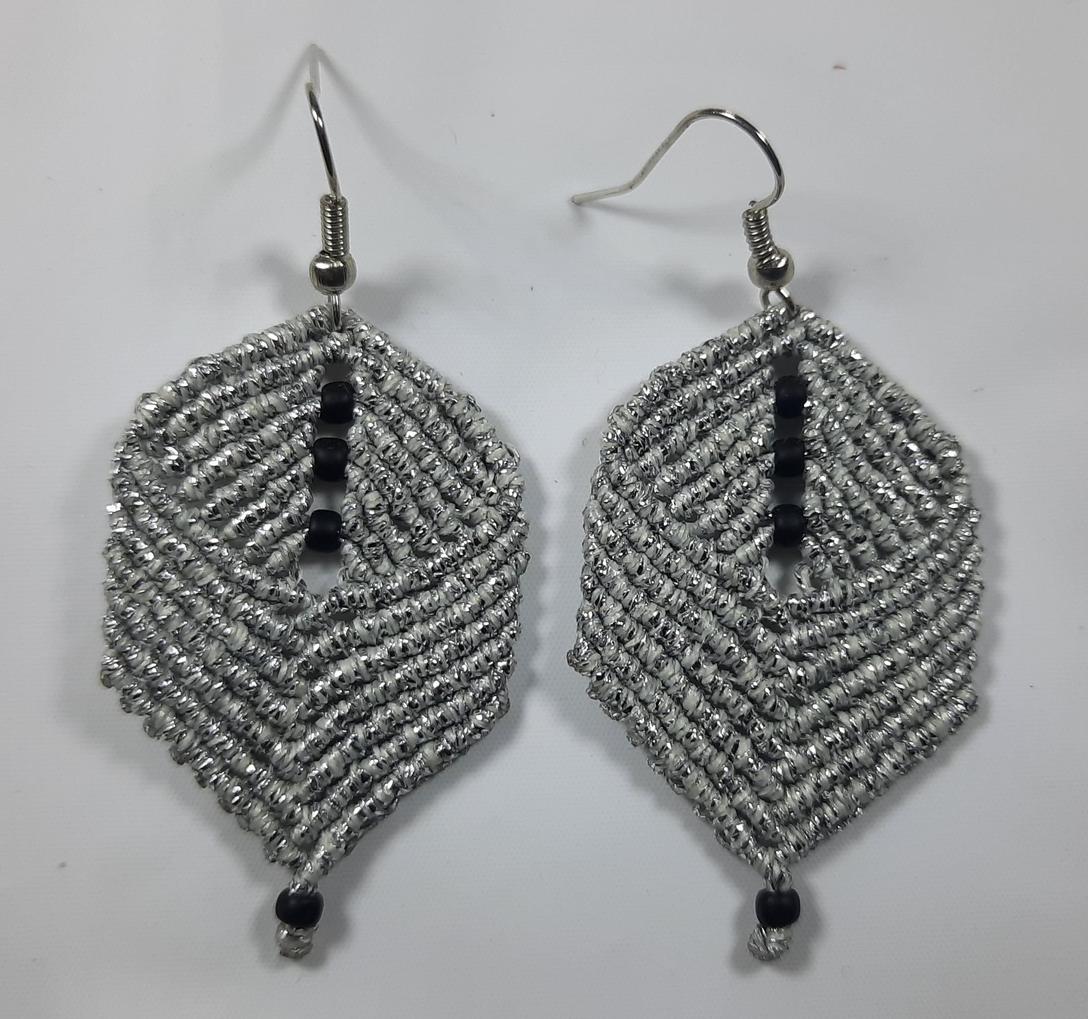 Silver Black Earrings