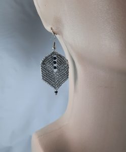 Silver Black Earrings
