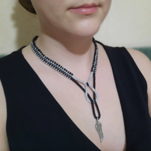 Angel Wing Pendant Macrame Necklace