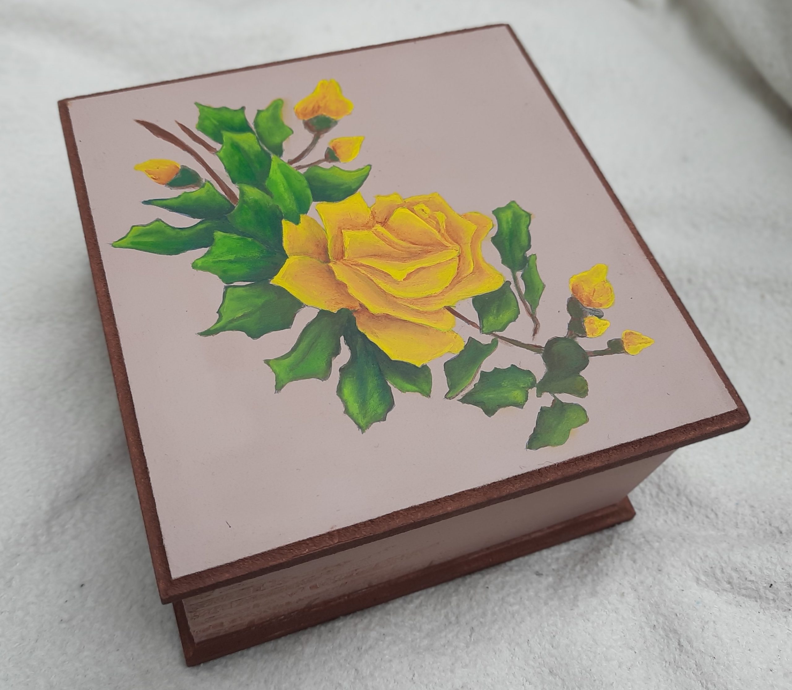 Yellow Rose Jewelry Box