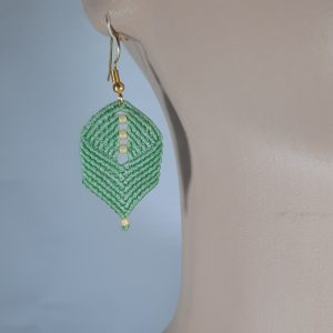 Mint Green Macrame Earring with Beads