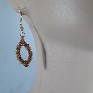 Brown macrame earring