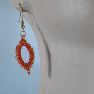 Orange Macrame Earring