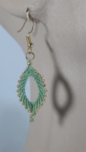 Mint Green Macrame Earring 