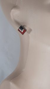 Elegant Red/Black Epoxy Resin Earrings 