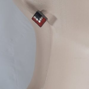 Elegant Red/Black Epoxy Resin Earrings
