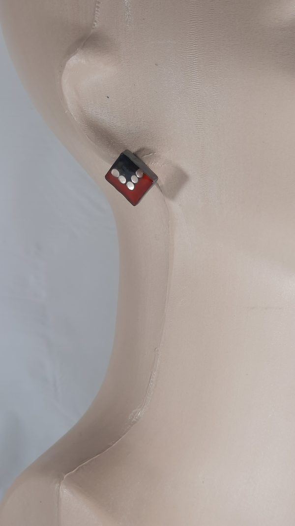Elegant Red/Black Epoxy Resin Earrings