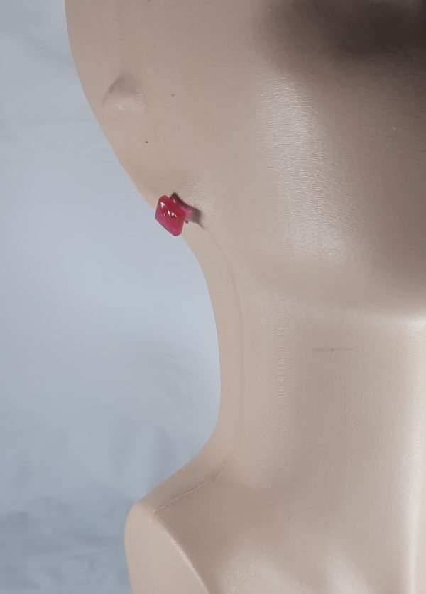 Pink Epoxy Resin Earrings - Image 5