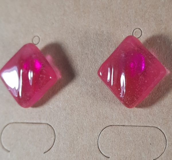 Pink Epoxy Resin Earrings - Image 6