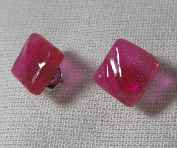 Pink Epoxy Resin Earrings - Image 3