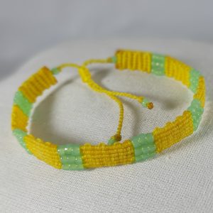 Yellow and Green Unisex Macrame Bracelet