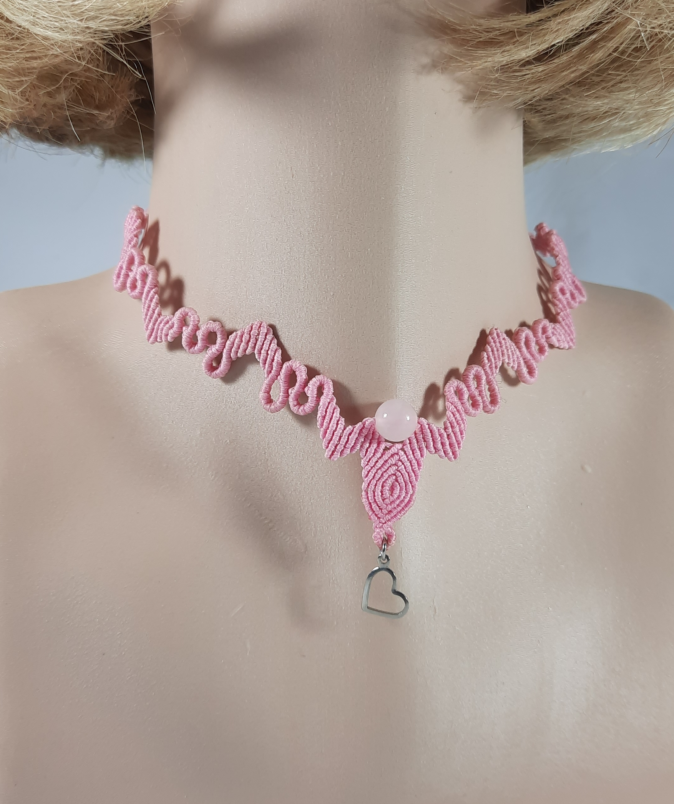 Pink Choker with Rose Quartz - Image 3