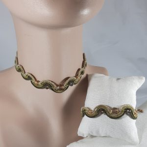 macrame jewelry set with czech glass