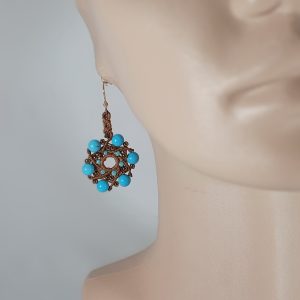 Macrame Earrings with Turquoise