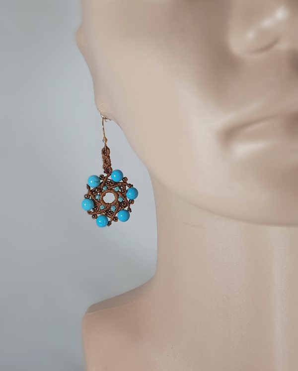 Macrame Earrings with Turquoise