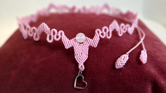 Pink Choker with Rose Quartz - Image 2